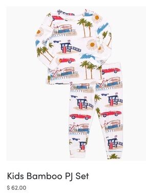 Pink Chicken California Love Bamboo pj set size 4years